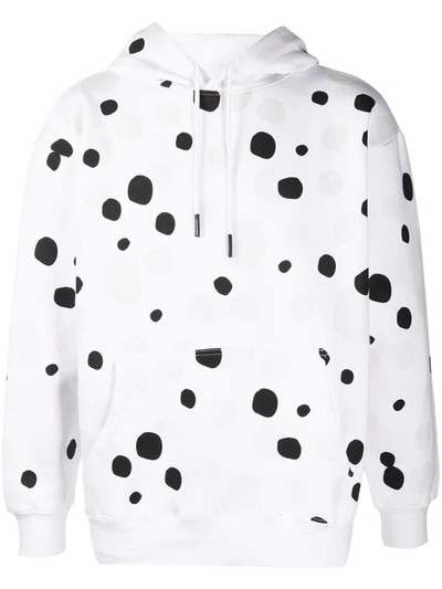 Chinatown Market Uv Dots-print Rib-trimmed Hoodie In White