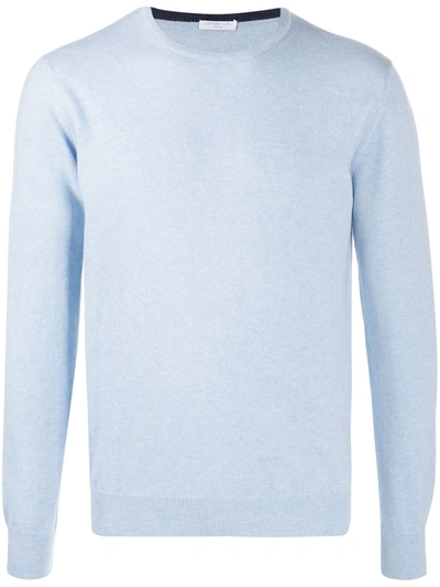 Cenere Rib-trimmed Cashmere Jumper In Blue