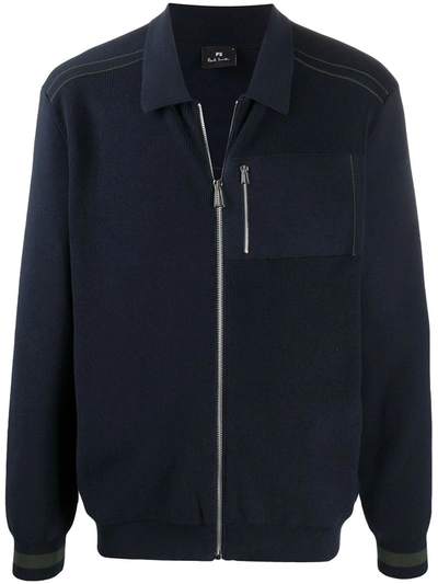 Ps By Paul Smith Zipped Bomber Jacket In Blue