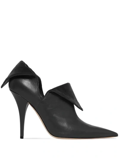 Burberry Foldover Pointed-toe Pumps In Black