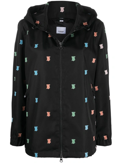 Burberry Everton Logo-print Hooded Jacket In Black