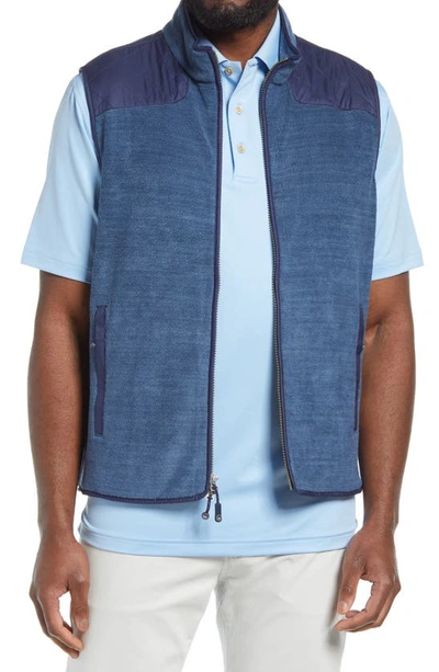 Peter Millar Seaside Fleece Vest In Deep Sea