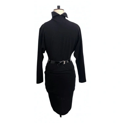Pre-owned Alaïa Wool Maxi Dress In Black