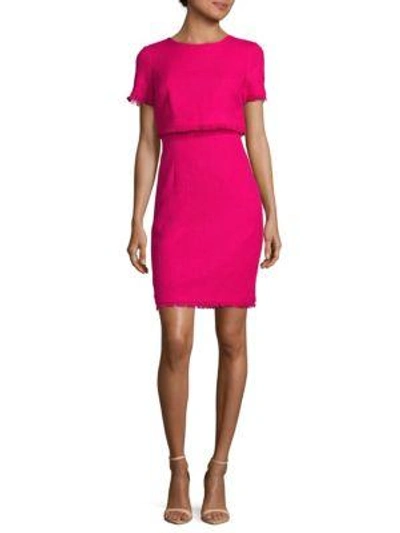Karl Lagerfeld Fringed Popover Dress In Hot Pink