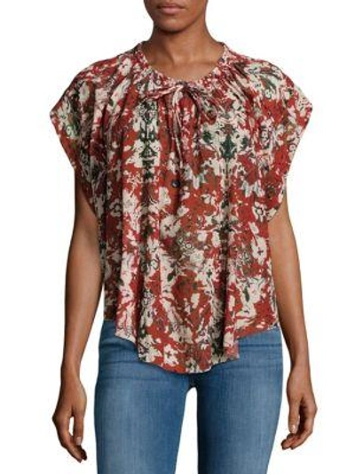 Iro Abstract-print Tie-front Top In Multicolor