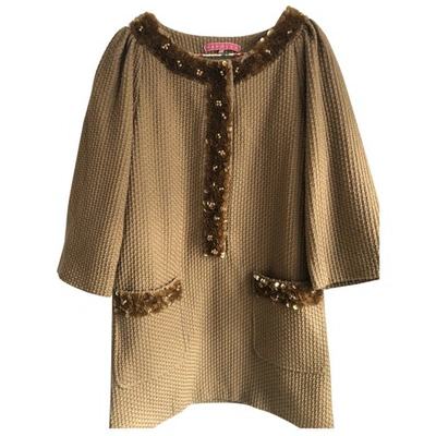 Pre-owned Manoush Wool Mini Dress In Camel