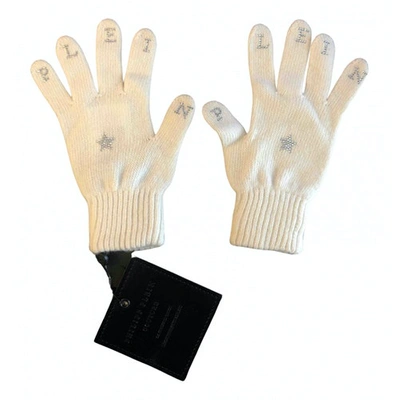Pre-owned Philipp Plein Wool Gloves In White