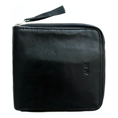 Pre-owned Wood Wood Leather Small Bag In Black
