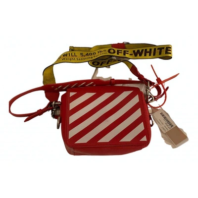Pre-owned Off-white Binder Red Leather Handbag