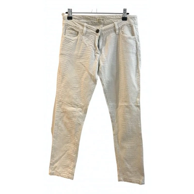 Pre-owned Masscob Slim Jeans In White