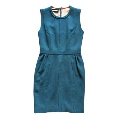 Pre-owned Aquilano Rimondi Wool Mid-length Dress In Turquoise