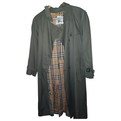 Pre-owned Burberry Green Cotton Trench Coat