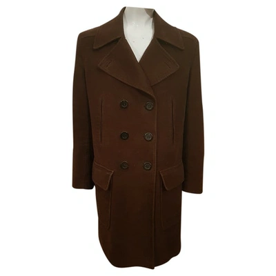 Pre-owned Valentino Peacoat In Brown