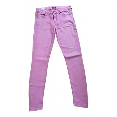 Pre-owned Mother Mslim Jeans In Pink