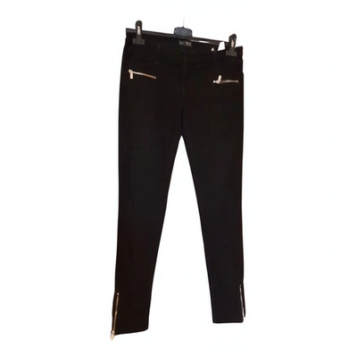 Pre-owned Armani Jeans Velvet Straight Pants In Black