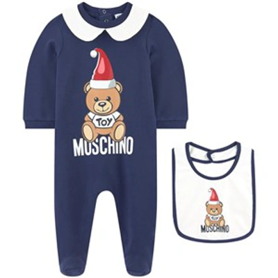Moschino Blue Printed Baby Set