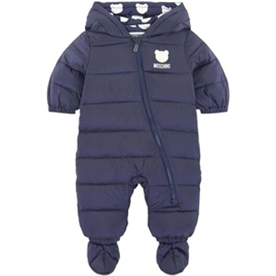 Moschino Navy Baby Coverall In Blue