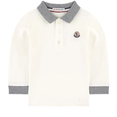 Moncler Babies'  Cream Logo Polo Shirt