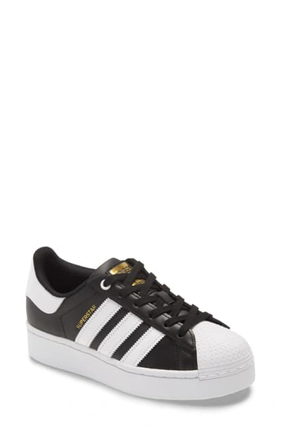 Adidas Originals Superstar Bold Sneaker In Black/ White/ Gold