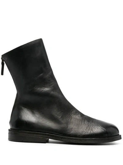 Marsèll Chunky Zip-up Leather Boots In Black