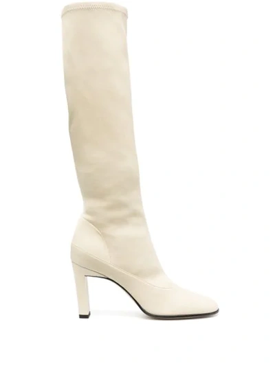 Wandler Women's Lesly Leather Tall Boots In Neutrals