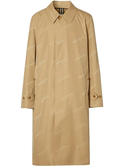 Burberry Jacquard Logo Trench Coat In Nude