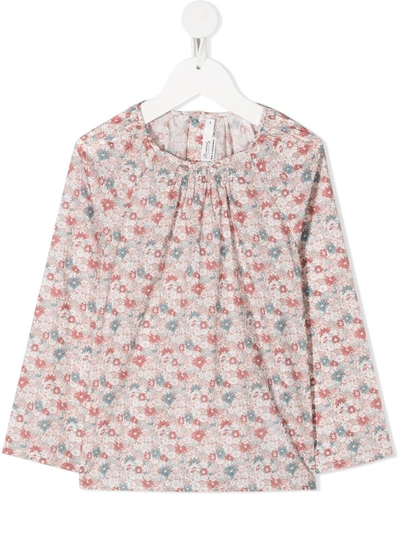 Bonpoint Teen Paige Floral-print Blouse In Pink