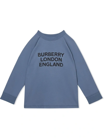 Burberry Logo-print Sweatshirt In Blue