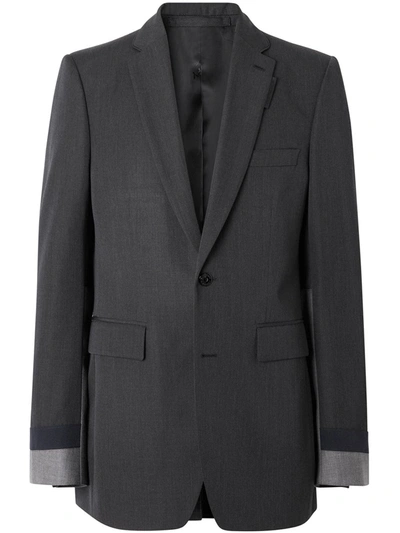 Burberry Classic Fit Panelled Tailored Jacket In Charcoal