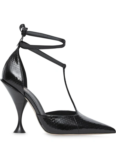 Burberry Women's Welton T Strap Ankle Tie Pumps In Black