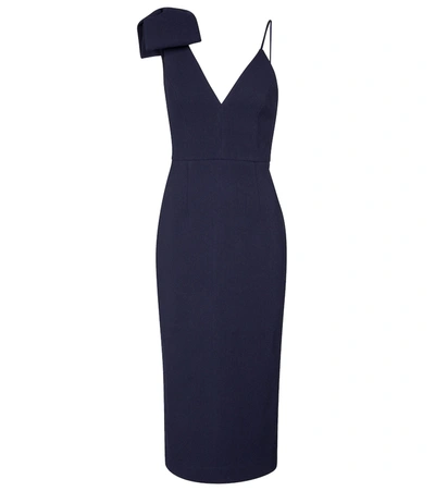 Rebecca Vallance Amore Asymmetrical Midi Dress In Blue