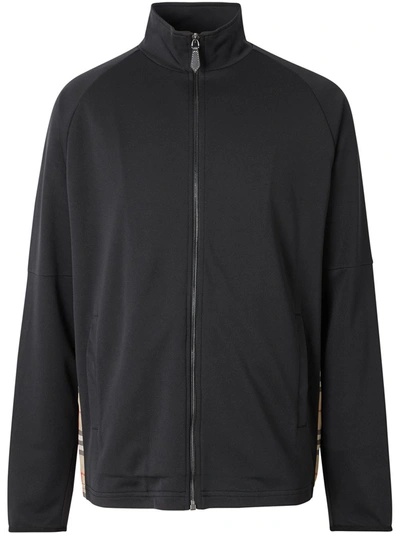 Burberry Vintage Check Zipped Sweatshirt In Black