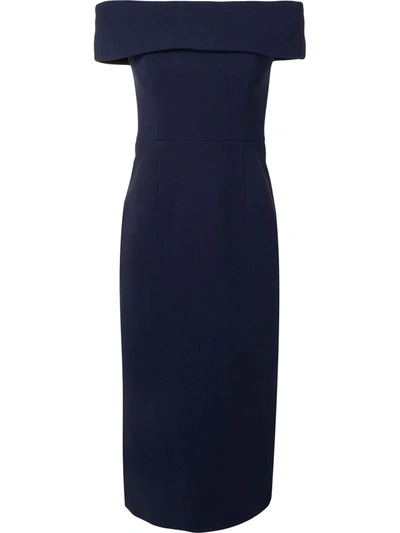 Rebecca Vallance Amore Off-shoulder Midi Dress In Navy