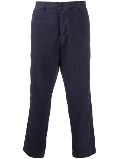 Ymc You Must Create Cropped Cotton Chinos In Blue