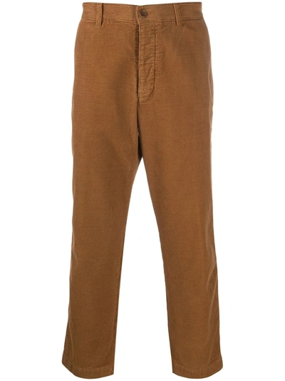 Ymc You Must Create Cropped Cotton Chinos In Brown