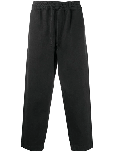 Ymc You Must Create Loose Fit Cropped Track Trousers In Black