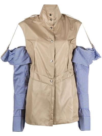 Delada Detachable-sleeve Shirt In Neutrals