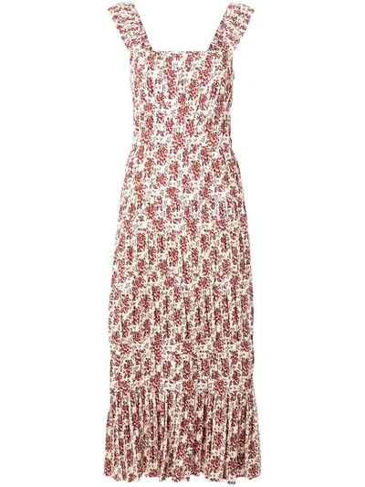 Sir Flore Panelled Midi Dress In Red