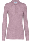 Prada Polo Cashmere-blend Shirt In F0405antico