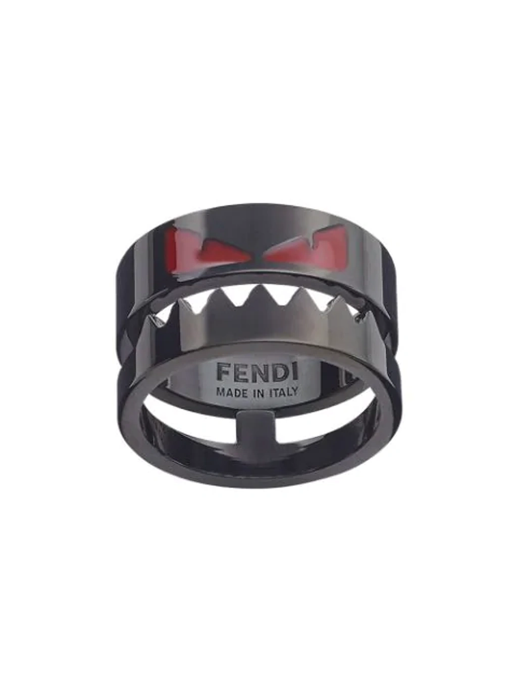Fendi Bag Bugs Double-band Ring In Black | ModeSens