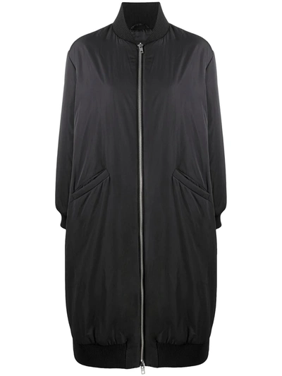 Semicouture Side-tie Bomber Coat In Black