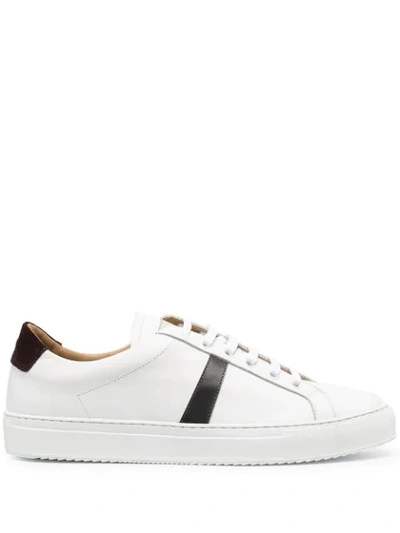 Low Brand Contrasting Band Low-top Sneakers In White