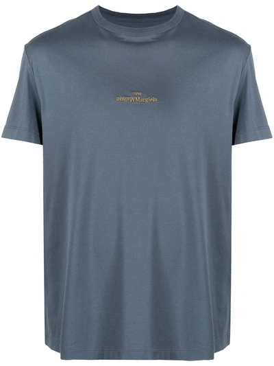 Maison Margiela Distorted Logo T-shirt In Blue | ModeSens