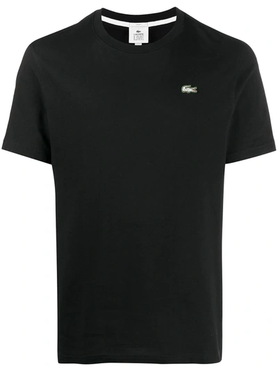 Lacoste Live Embroidered-logo T-shirt In Black