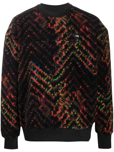 The North Face Tie-dye Print Fleece Jumper In Red