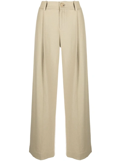 Vince High-waisted Wide-leg Trousers In Neutral