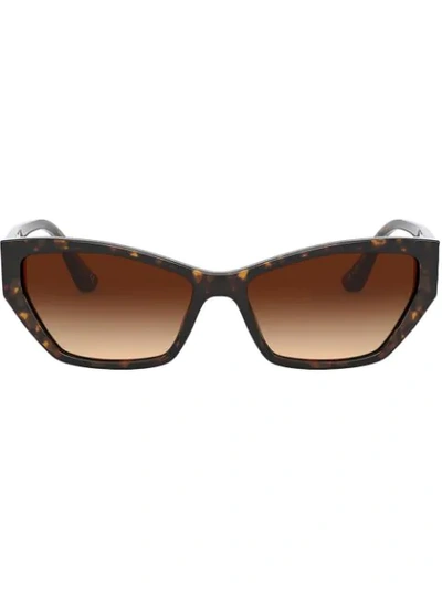 Dolce & Gabbana Tortoiseshell Rectangular Sunglasses In Brown