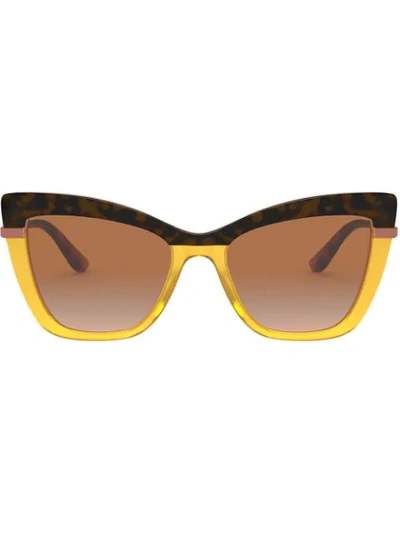 Dolce & Gabbana Two-tone Oversized Sunglasses In Brown