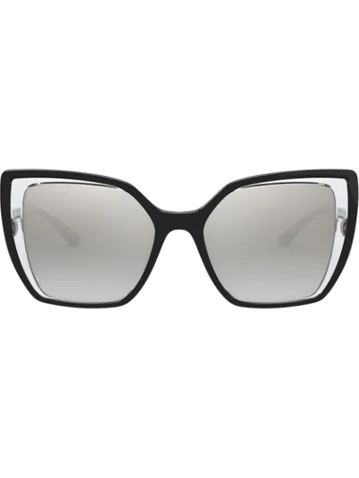 Dolce & Gabbana Cut-out Detail Oversized Sunglasses In Black