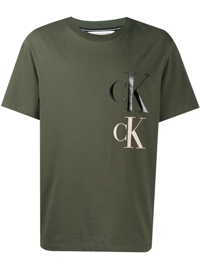 Calvin Klein Jeans Est.1978 Logo Print T-shirt In Green